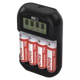 Battery charger for batteries, 4 gangs, AA/AAA, LED, BCN-41D + 4AA 2700
