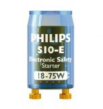 Fluorescent lamp starter S10E, single, 18~75W, 220-240VAC, Philips