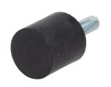 Rubber foot, ф20x20mm, anti-vibration, M6, black, with bolt