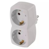 2-way Plug In Socket Extender with earthing (schuko), 10A, 230VAC, white, P00252, Emos

