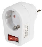 1-way Plug In Socket Extender with earthing (schuko), 16A, 230VAC, white, P00262, Emos