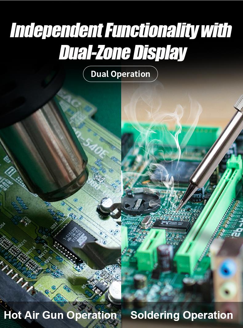 Станция с горещ въздух, комбинирана, SS-982B, 750W, 100-500°C, PRO'S KIT
