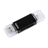 Reader of SD/MicroSD card formats, built-in USB 3.2, USB-A+B (micro), Hama
