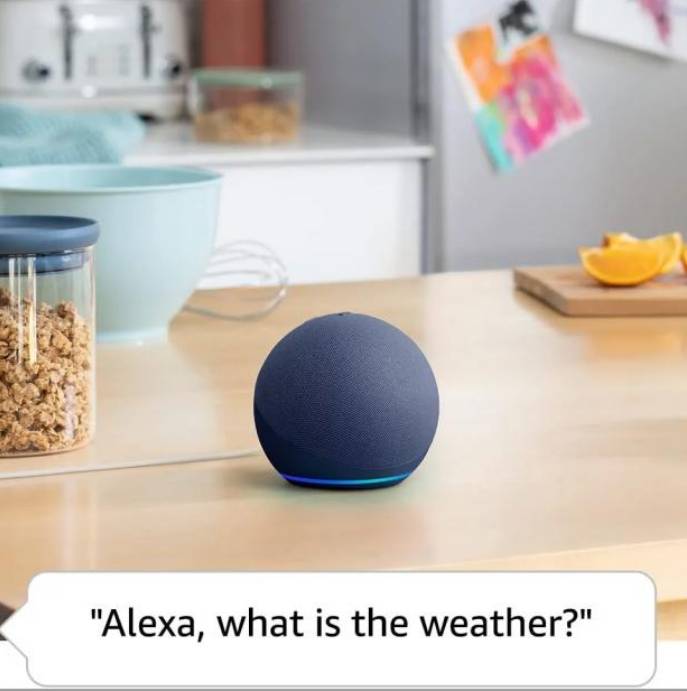 Смарт колона за гласов контрол, Amazon Echo Dot 5, Wi-Fi, Bluetooth, тъмно син