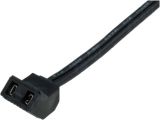 Захранващ кабел за вентилатор 2x0.75mm2, 2m, черен, поливинилхлорид (PVC)