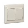 Double electricl Switch, 10A, 250VAC, build-in, cream, Kaptika, 782132

