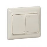 Double electricl Switch, 10A, 250VAC, build-in, cream, Kaptika, 782132