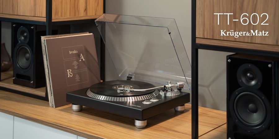 Грамофон, 5.5W, 50Hz~12kHz, 60dB, USB, Kruger&Matz, TT-602
