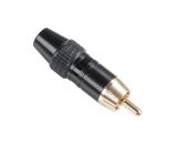 Connector, RCA, Plug, Male, Wire Mount, Black, WTY0062