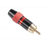 Connector, RCA, Plug, Male, Wire Mount, red, WTY0062 
