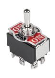 Toggle switch PRK0099, 6A/250VAC, DP3T, (ON)-OFF-(ON)