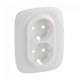 Cover, for double power socket, Legrand, Valena Allure, color white, 754955