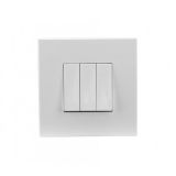 Light switch one-way triple, for build-in, 10A, 230VAC, white, 572043