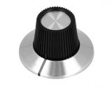Knob for potentiometer, ф15x18.1 mm, ABS/aluminium, RN-113B, SCI