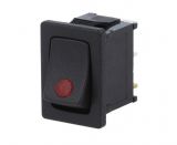 Rocker switch, 2-position, ON-OFF, 10A/250VAC, hole size 19.8x13mm, IP65