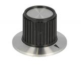 Knob for potentiometer, ф22.7x33 mm, ABS/aluminium, RN-112B, SCI