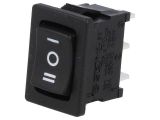 Rocker switch,3-position, (ON)-OFF-(ON), 10A/250VAC, hole size 19.4x13mm, IP65