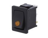 Rocker switch, 2-position, ON-OFF, 16A/250VDC, hole size 19.8x13mm, IP65