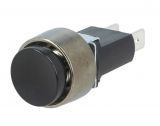 Pushbutton switch, OFF-ON, opening 12mm, 10A/12VDC, SPST, black 157794