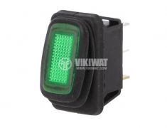 Rocker switch 2-position green 16A/12VDC SCI R13-238B8-01-G-L1 - VIKIWAT