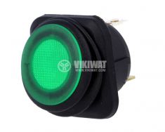 Rocker switch 2-position green SCI R13-203B84-01-BGGN5 - VIKIWAT