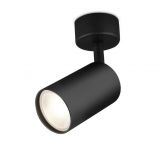 LED spotlight fixture for surface mounting, 35W, GU10, black, ф55x130mm, BH04-00801