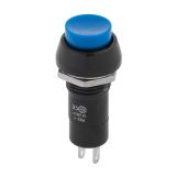 Pushbutton switch, OFF-ON, opening 12mm, 1A/250VAC, SPST, blue