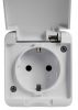 Electrical socket, 16A, 250VAC, surface mount, shuko, white - 3