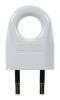 Electric plug with ring, 2P, 250VAC, 6А, straight, white
 - 1