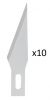 Set of scalpel knives, 10 pieces, NEWBRAND NB-SCALPEL01-P