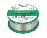 Solder wire Sn99.3, Cu0.7, ф1mm, 0.100kg, flux 3%, lead free 159100