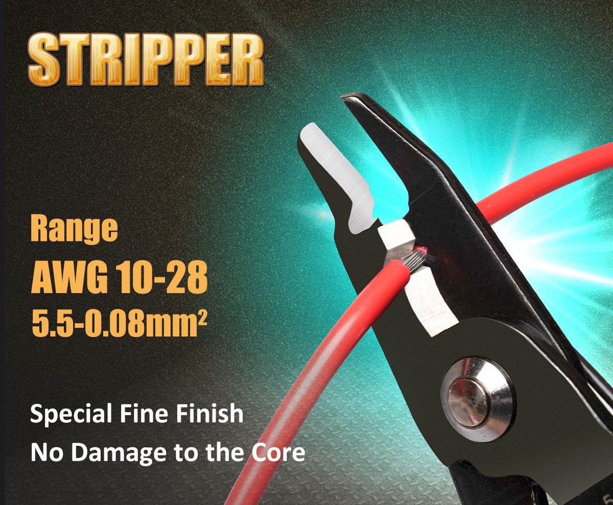 Клещи резачки, кримпване, оголване на кабели, 175mm, PRO'S KIT CP-419