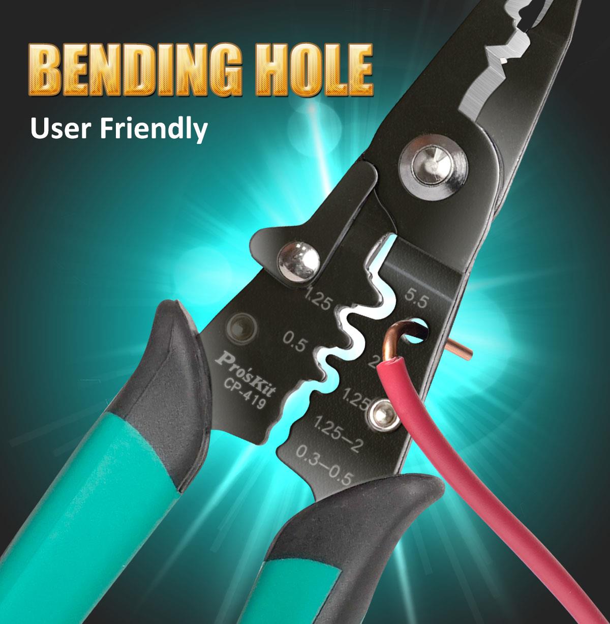 Клещи резачки, кримпване, оголване на кабели, 175mm, PRO'S KIT CP-419