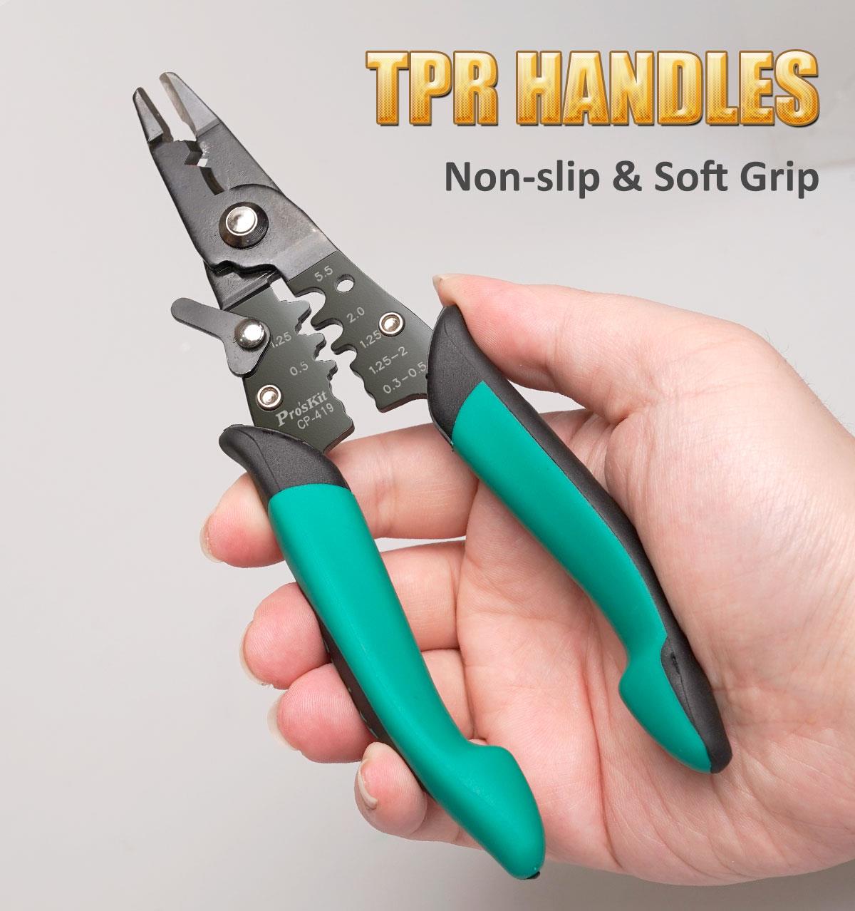 Клещи резачки, кримпване, оголване на кабели, 175mm, PRO'S KIT CP-419