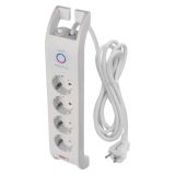 Power strip, 4 sockets, 2m cable, white, current protection, P54212, Emos