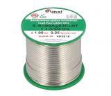 Solder wire Sn99, Ag0.3, Cu0.7, ф1mm, 0.250kg, flux 3%, lead-free