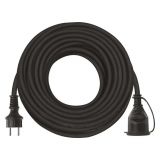Extension cord 25m, 3x2.5mm2, IP44, black, EMOS