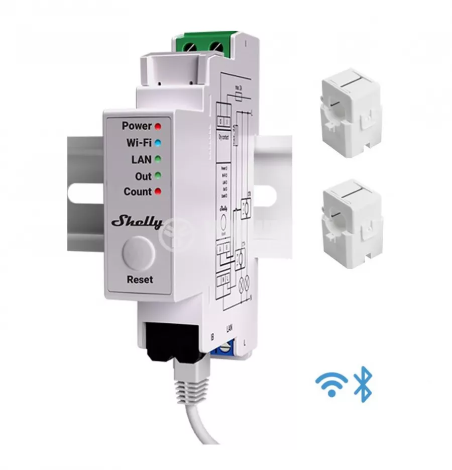 Wi-Fi Smart electric meter three phase 230VAC Shelly PRO 3EM - VIKIWAT