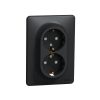 Double socket outlet, 16A, 250VAC, anthracite, for built-in, schuko, Sedna SE, SDD314221