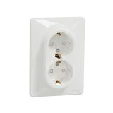 Double socket outlet, 16A, 250VAC, white, for built-in, schuko, Sedna, SDD311221