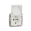 Single socket outlet, 16A, 250VAC, white, for built-in, schuko, Sedna SE, IP44, SDD211024