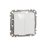 One-way double switch, 10A, 250VAC, for built-in, white, SDD111105