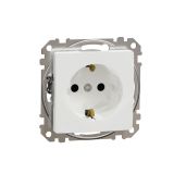 Single socket outlet, 16A, 250VAC, white, for built-in, schuko, Sedna, SDD111022