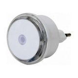 LED нощна лампа, за контакт, със сензор за движениe, бяла, 7000H, GAO
