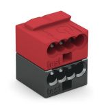 Non-threaded terminal, 230V, 6A, 0.8mm2, red/black, 243-211,Wago