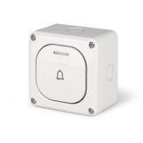 Electric bell push-button, 10A, 250VAC, surface mount, white, 10A, 250VAC, IP66, SCAME, 137.5311B