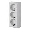 3-way Power Outlet Strip without cable, 250VAC, 16A, bakelite, white, 0312H, GAO 
