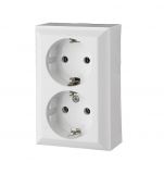 2-way Power Outlet Strip without cable, 250VAC, 16A, bakelite, white, 0311H, GAO