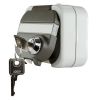 Single power outlet, with cover and key, 16A, 230VAC, IP44, for surface mounting, white, GAO, 510224555

