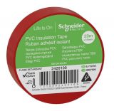 PVC изолационна лента, изолирбанд, червен, 20m x 19mm, Schneider, 2420100